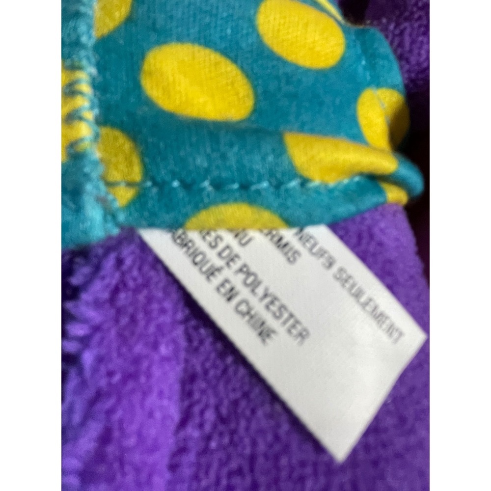 Vintage Purple Sing-a-ma-Jig Plush Toy Teal Yellow Polka Dot Shirt - Picture 4 of 5